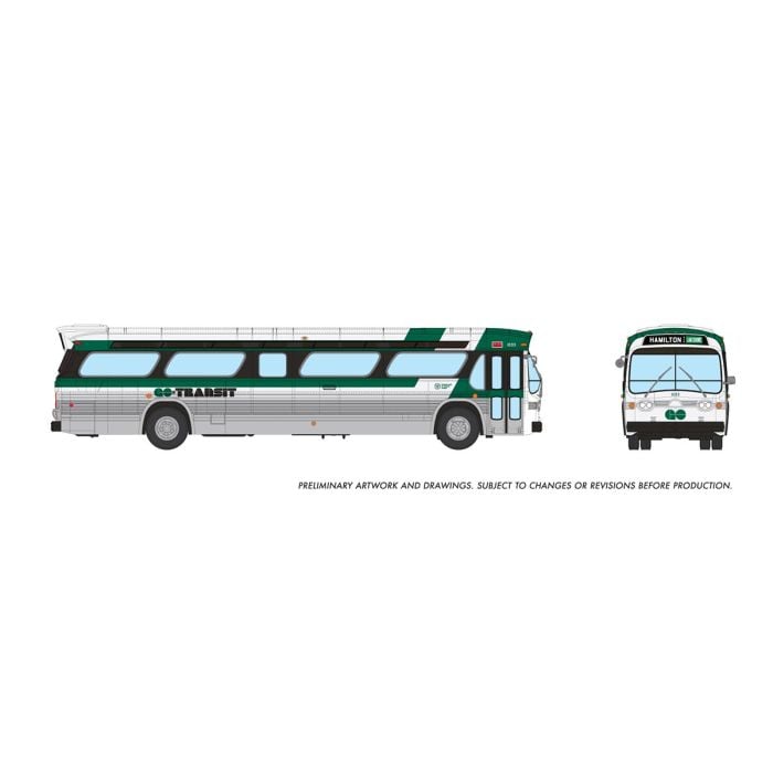 Rapido 753109 - HO New Look Bus - GO Transit (Toronto) Late - Hamilton via Lakeshore - Deluxe #1033