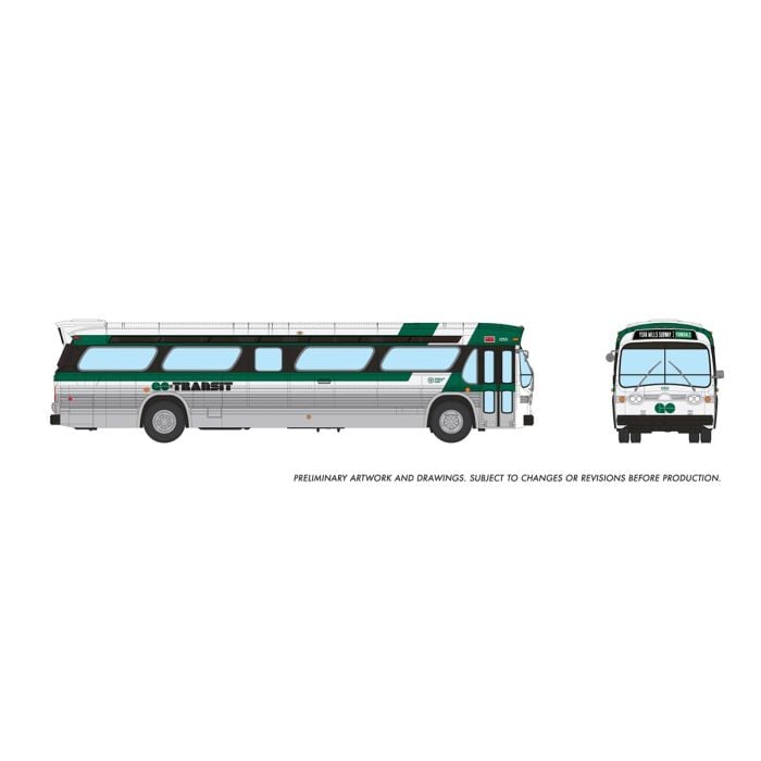 Rapido 753111 - HO New Look Bus - GO Transit (Toronto) Late - York Mills Subway via Yorkdale - Deluxe #1050