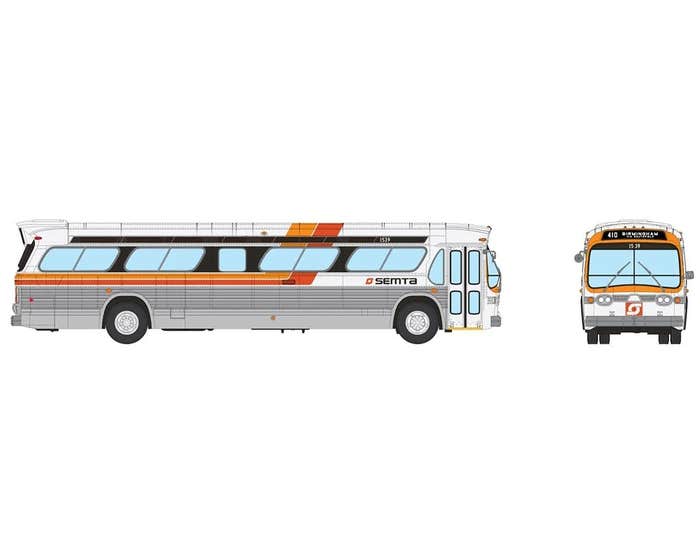 Rapido 753131- HO New Look Bus - SEMTA (Detroit) - 458 Pontiac via Royal Oak - Deluxe #1521