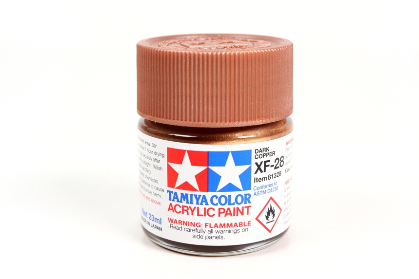 Tamiya Paints 81328 - Acrylic Flat Colors - Dark Copper - 3/4oz (23mL) Bottle