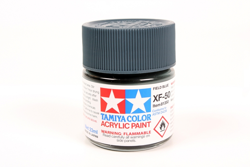 Tamiya Paints 81350 - Acrylic Flat Colors - Field Blue - 3/4oz (23mL) Bottle