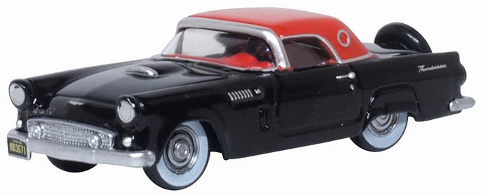 Oxford Diecast 87TH56008 - HO 1956 Ford Thunderbird - Fiesta Red, Raven Black 