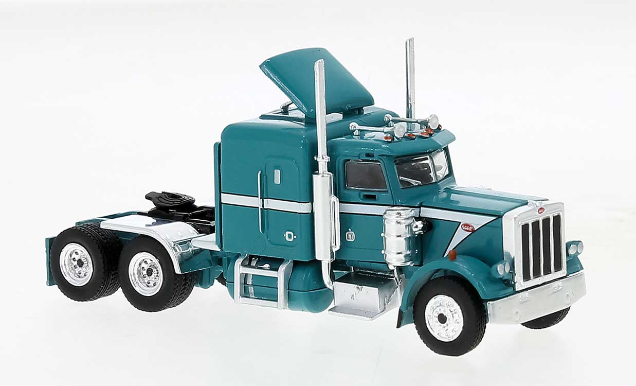 Brekina 85710 - HO 1973 Peterbilt 359 Sleeper-Cab Tractor - Turquoise, White