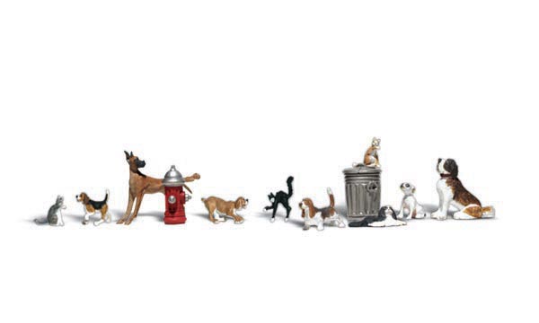 Woodland Scenics 1841 - HO Scenic Accents - Dogs and Cats (12)