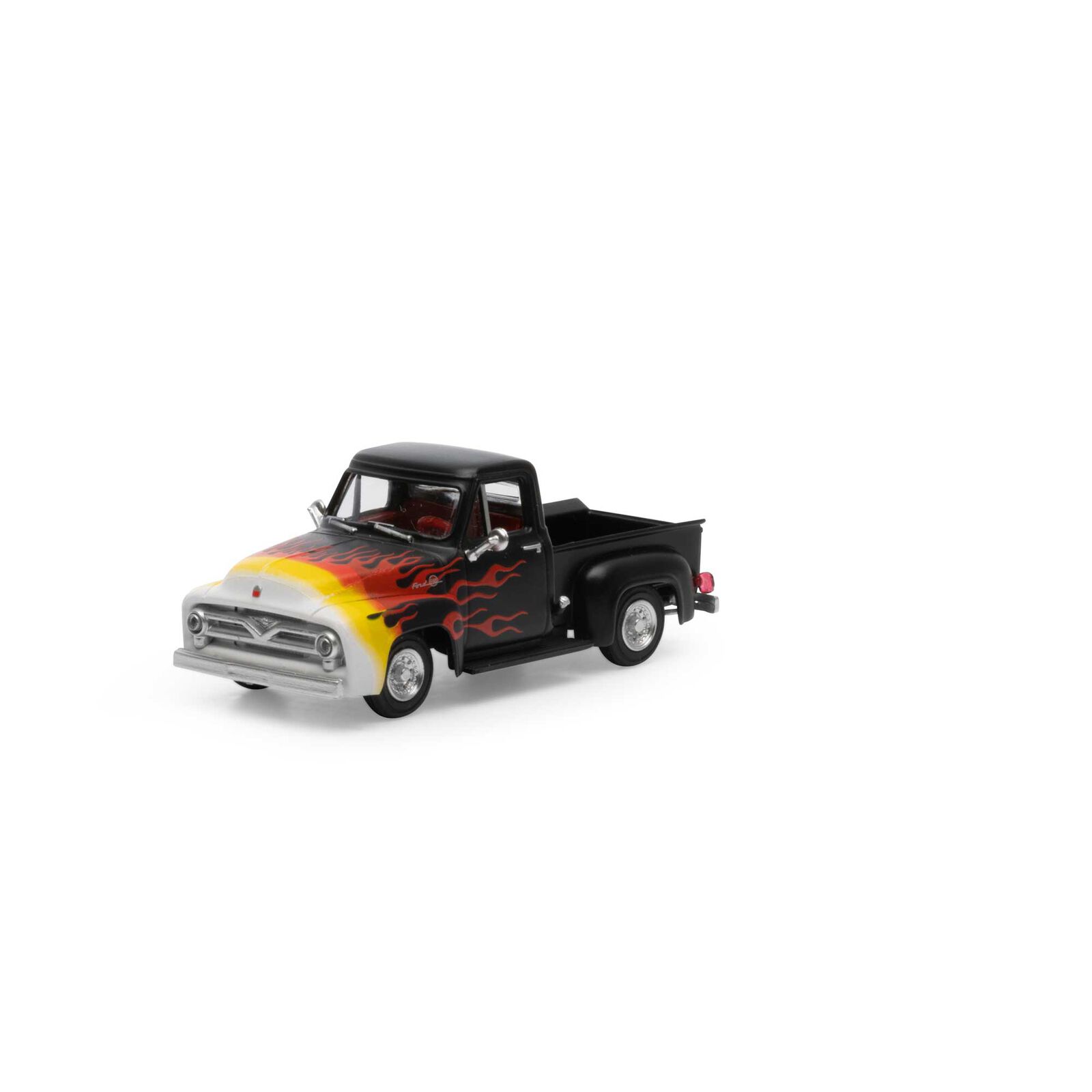 Athearn RTR 26464 - HO 1955 Ford F-100 Pickup - Black/Flames
