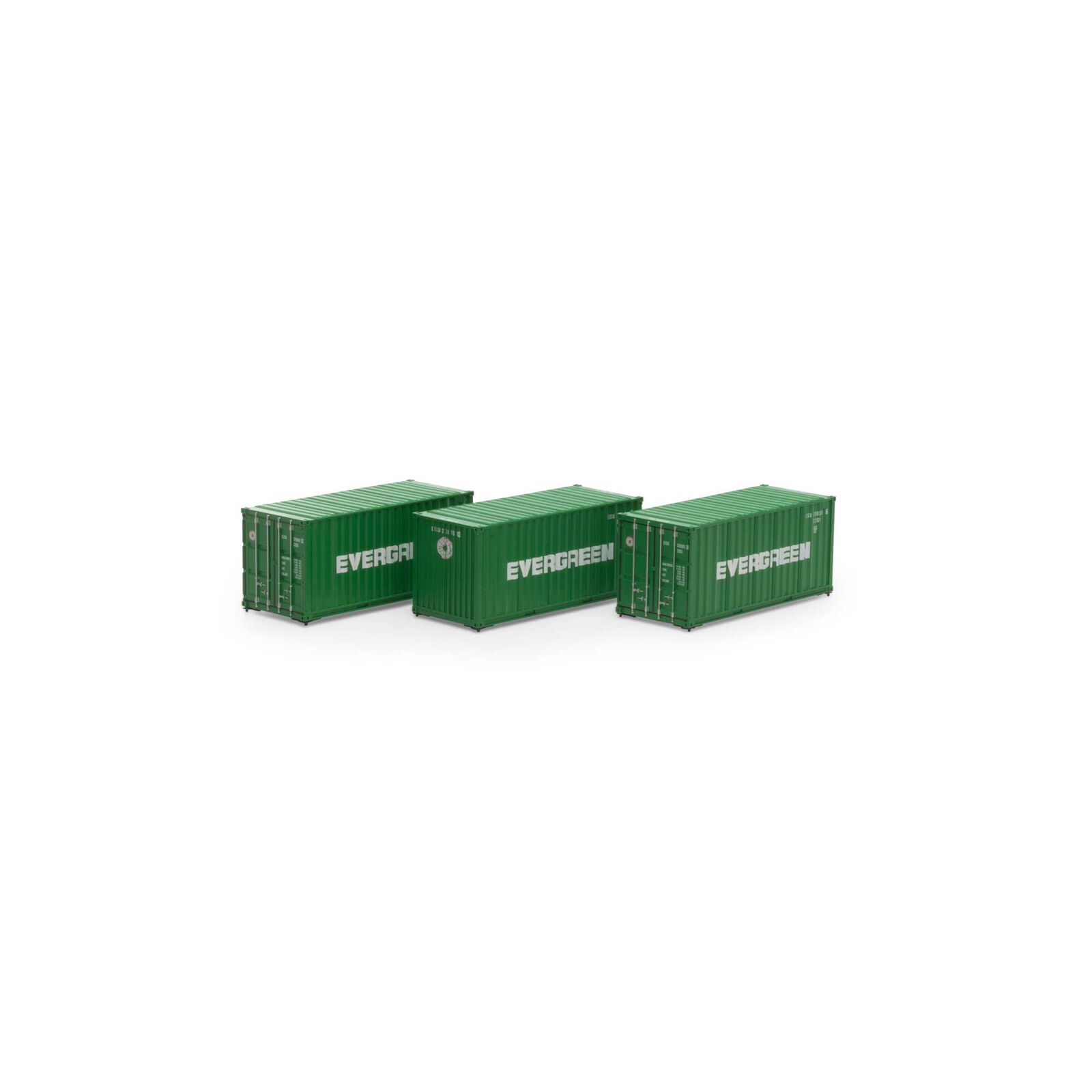 Athearn RTR 27785 - HO 20ft Corrugated Container - Evergreen/ESIU #1 (3pk)