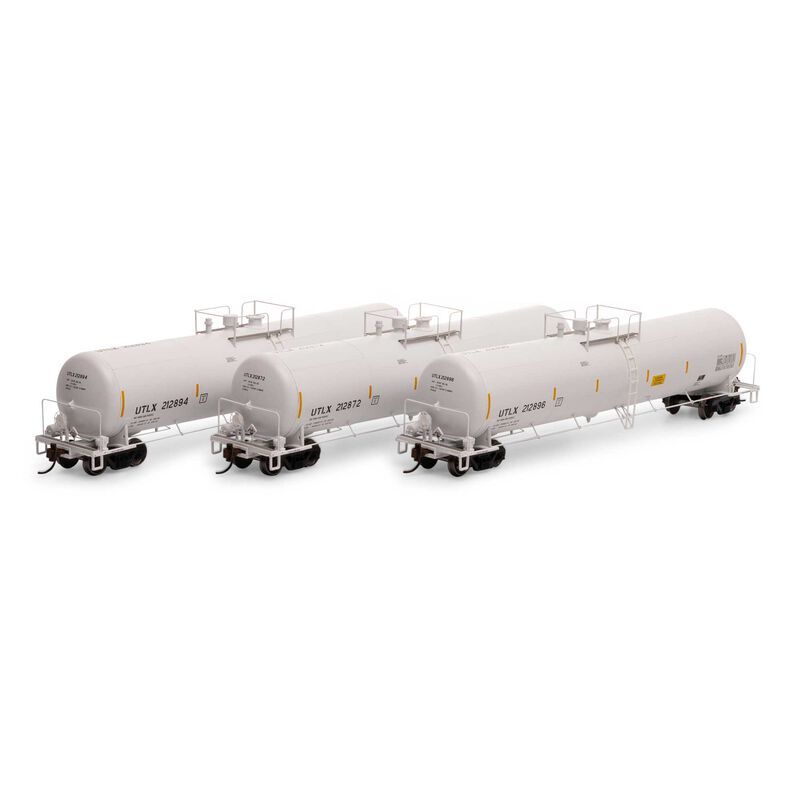 Athearn 29927 HO Scale - RTR 30,000 Gallon Ethanol Tank Car - UTLX #3 (3 pack) 
