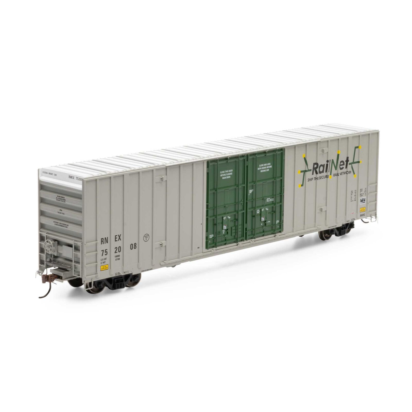 Athearn RTR 75300 - HO 60ft Gunderson Boxcar - RailNet/RNEX #752008