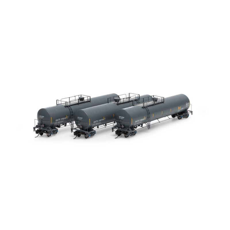 Athearn Genesis G16895 - N 33,900 Gallon - LPG Tank - GATX #1 (3-Pack)
