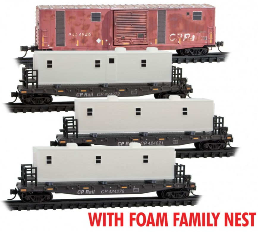 Micro Trains 993 02 212 - N Scale 50ft Canadian Pacific Camp Set w/Foam Nest (4pk)