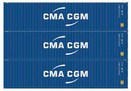 Athearn RTR 28371 - HO 40ft Corrugated Container - CMA-CGM (3pk)
