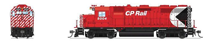 Broadway Limited 8224 - HO EMD GP35 Low Nose - No-Sound / DC - Canadian Pacific #5004 (action red, white, black, multimark logo)