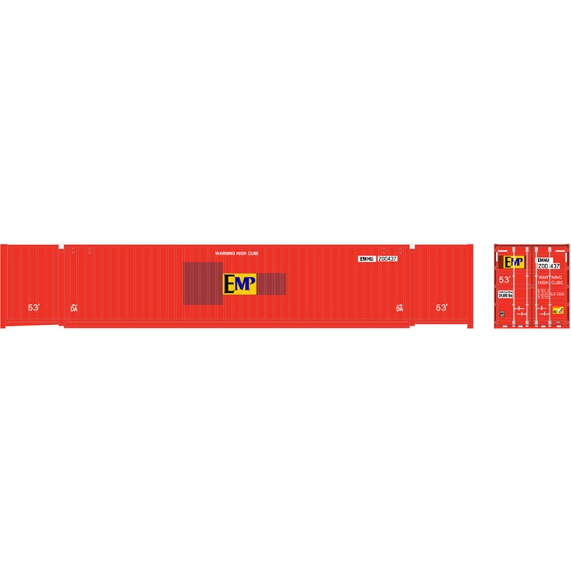 Atlas 20006664 - HO 53ft Jindo Container - EMP ex-HUB Set #2 (3pk)