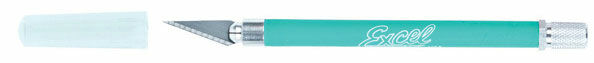Excel Hobby 16022 -K18 Grip-On Non-Roll Soft Handle Knife-Green, Carded w/Safety Cap