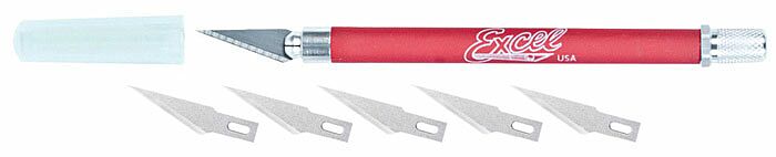 Excel Hobby 19018 -K18 Grip-On Non-Roll Soft Handle Knife-Crarded w/Safety Cap & (5) #20011 Blades