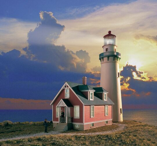 Walthers Cornerstone 3663 - HO Rocky Point Lighthouse - Kit