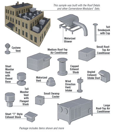 Walthers Cornerstone 3733 - HO Roof Details - Kit