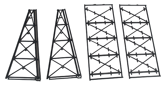Micro Engineering 75176 - N Scale Tall Steel Viaduct Tower - Two 4-Story Bents