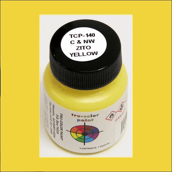 Tru Color Paint 140 - Acrylic - Chicago & North Western Zito Yellow - 1oz 