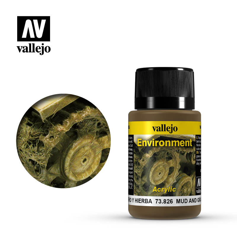 Vallejo 73826 - Model Wash - Weathering FX - Mud and Grass - 40mL Bottle 