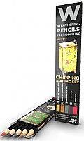 AK Interactive 10042 - Weathering Pencils - Chipping & Aging Set (5 Colors)