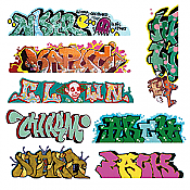Blair Line 1248 - N Scale Modern Tagger Graffiti Decals - Set #5 (8pcs)