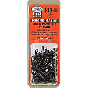 Kadee 148-25 - HO Bulk Pack Whisker Metal Couplers - Medium (9/32in) Centerset Shank (25)