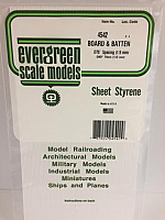 Evergreen Scale Models 4542 - .075in Opaque White Polystyrene Board and Batten Siding (1 Sheet)