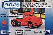 Sylvan Scale Models V-003 - HO Scale 1956-66 White 4000 Single Axle Day Cab Tractor - Unpainted and Resin Cast Kit