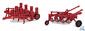 Walthers SceneMaster 4162 - HO Farm Plow & Planter - Red