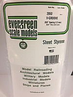 Evergreen Scale Models 2050 .050in Opaque White Polystyrene V Groove Siding (1 Sheet)