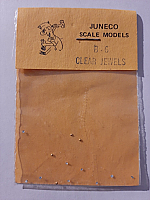 Juneco Scale Models B-6 - HO 3/4in Clear Jewels (12/pkg)