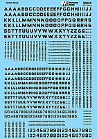 Microscale 90052 - HO Alphabets - Block Gothic - Black - Waterslide Decals