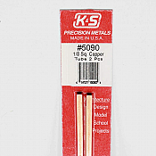 K&S Engineering 5090 All Scale - 1/8 inch OD Square Copper Tube - 0.014 Thick x 12 inch Long (2 pkg)