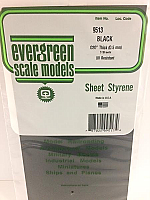 Evergreen Scale Models 9513 - Plain Opaque Black Polystyrene Sheet .020In x 6In x 12In (3 pcs pkg)