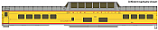 WalthersProto 18550 HO - 85Ft ACF Dome Coach UP Heritage Fleet - Ready to Run - Lighted - Union Pacific, Columbine #7001 