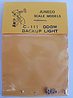 Juneco Scale Models C-111 Back Up Light - DDGM Pyle Double Vertical w/jewels, plastic (2/pkg)