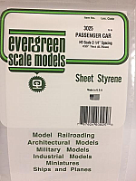 Evergreen Scale Models 3025 .025in Opaque White Polystyrene Passenger Car Siding (1sheet)