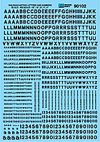 Microscale 90102 - HO Alphabets - Railroad Gothic - Black - Waterslide Decals