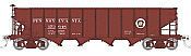 Rapido 178002-4 - HO H21A 4-Bay Hopper - AB Brakes - Pennsylvania (PRR Red, Circle Keystone) #190483