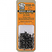 Kadee 158-25 - HO Whisker Scale Self-Centering Knuckle Couplers - Magne-Matic - Medium 9/32in Centerset Shank with #242 Draft Gear Boxes - 25 Pack