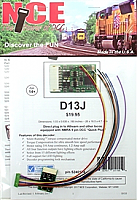 NCE 174 HO D13J Decoder - 1.2 Amp  - with NMRA 9 pin DCC Quick Plug and Harness