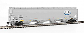 WalthersProto 105850 HO Scale - RTR 67Ft Trinity 6351 4-Bay Covered Hopper - Cenex Harvest States Cooperative CHSX #580149 (gray, blue CHS Logo)