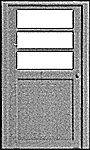 Pikestuff 1104 - HO Doors (White Styrene) - Personnel Door w/3 Pane Window - pkg(3)