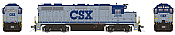 Rapido 38512 - HO Scale GP38 - DCC & Sound - CSX (Grey, Blue & Black/ S Scheme) #2046