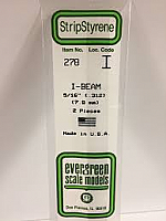 Evergreen Scale Models 278 - Opaque White Polystyrene I-Beam .312In x 14In (2 pcs pkg)