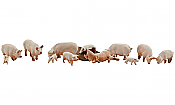 Woodland Scenics 1957 - HO Scenic Accents(R) - Animal Figurines - Yorkshire Pigs (12/pkg)