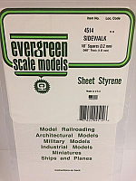 Evergreen Scale Models 4514 - 1/8in x 1/8in Opaque White Polystyrene Sidewalk (1 Sheet)