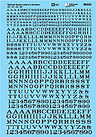 Microscale 90322 - HO Railroad Roman - Letters & Numbers (Black) 10inch-20inch - Waterslide Decals