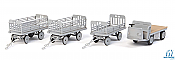 Walthers SceneMaster 4141 HO - Baggage Tractor and Trailers - Kit